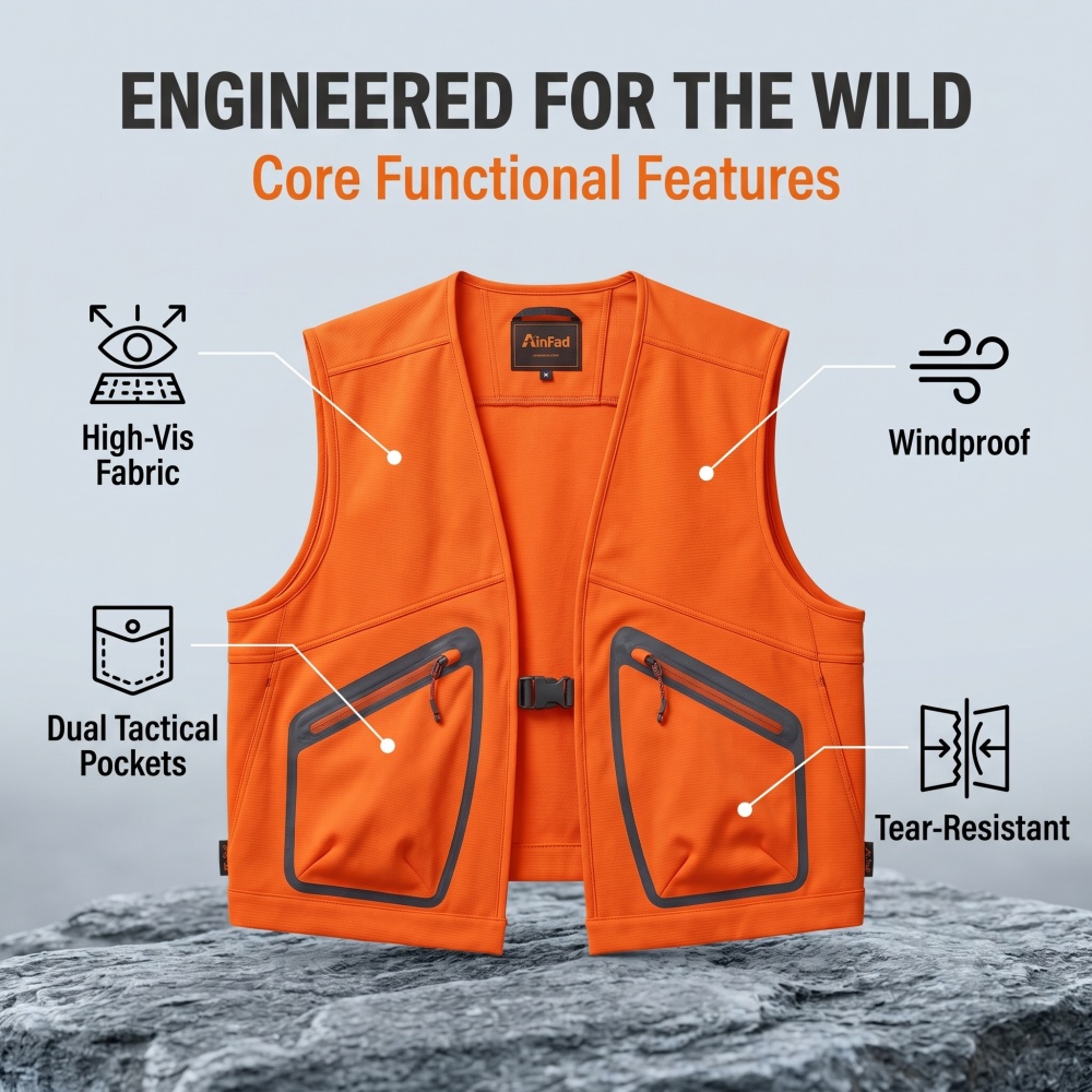 Men's Safety Vest for Hunting  - Outdoor Hunting Fleece review and price
