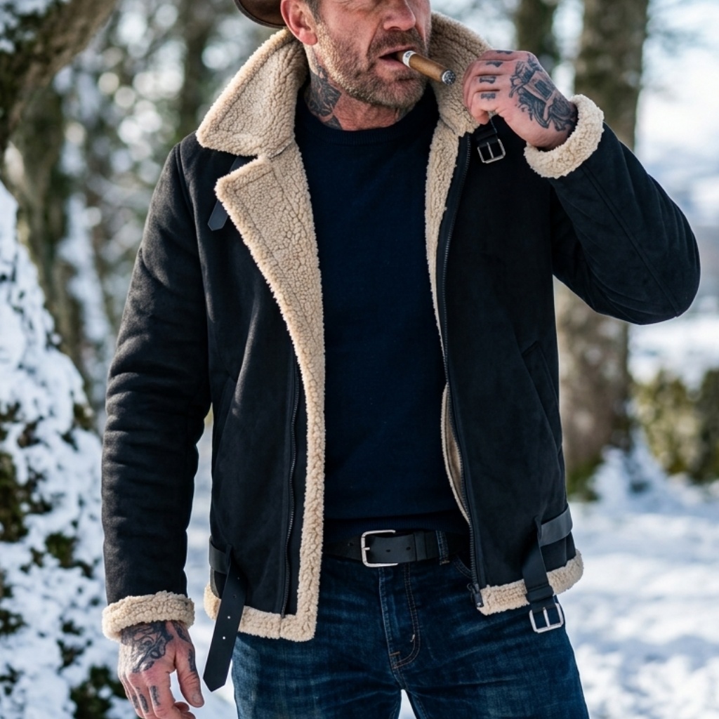 Men Winter Faux Suede Jacket F - Outdoor Hunting Fleece review and price