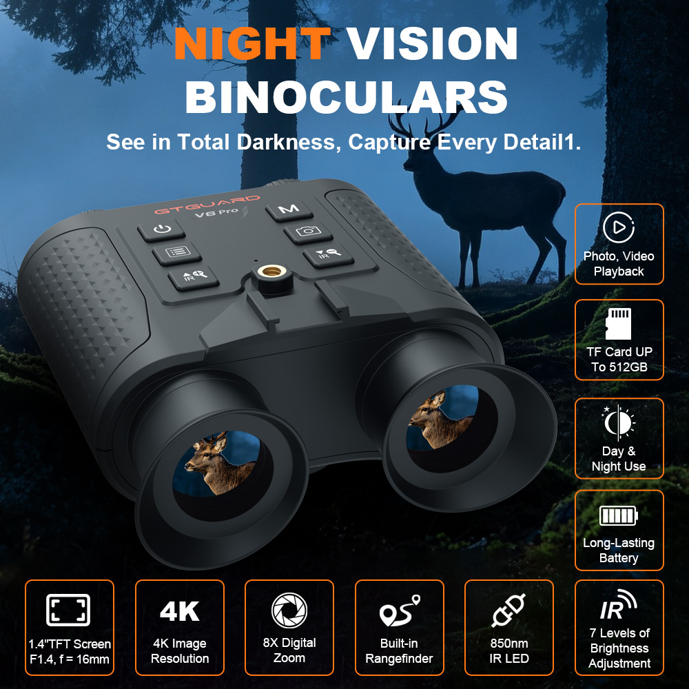4K Night Vision Binoculars 8X  - Outdoor Hunting Videos review and price
